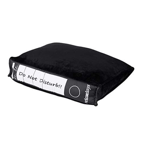 Relaxdays Bureaukussen in Ordner Design, Zwart-Wit, H 7 x B 31 x D 28 cm