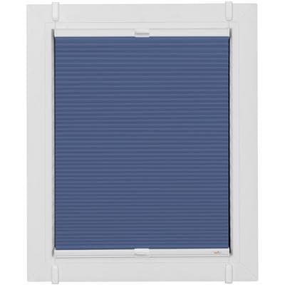 Plissee SUNLINES "Start-up Style Honeycomb", blau (dunkelblau, weiß, weiß), B:69cm H:65cm, Obermaterial: 100% Polyester, Plissees, verspannt mit Simply-Fix Klemmträger, Wabenplissee