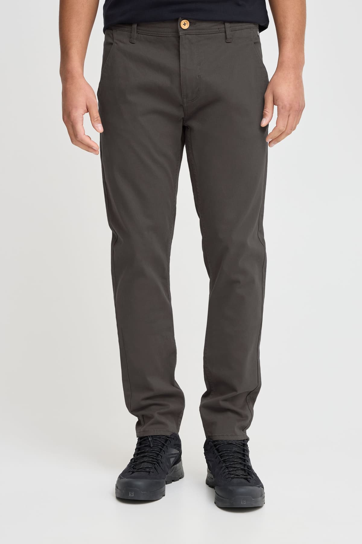 Chinohose BLEND "Chinohose BHNatan", Herren, Gr. 36/32, Länge 32, grau (asphalt), Obermaterial: 98% Baumwolle CO. 2% Elasthan EL., normal, Hosen Chinohose