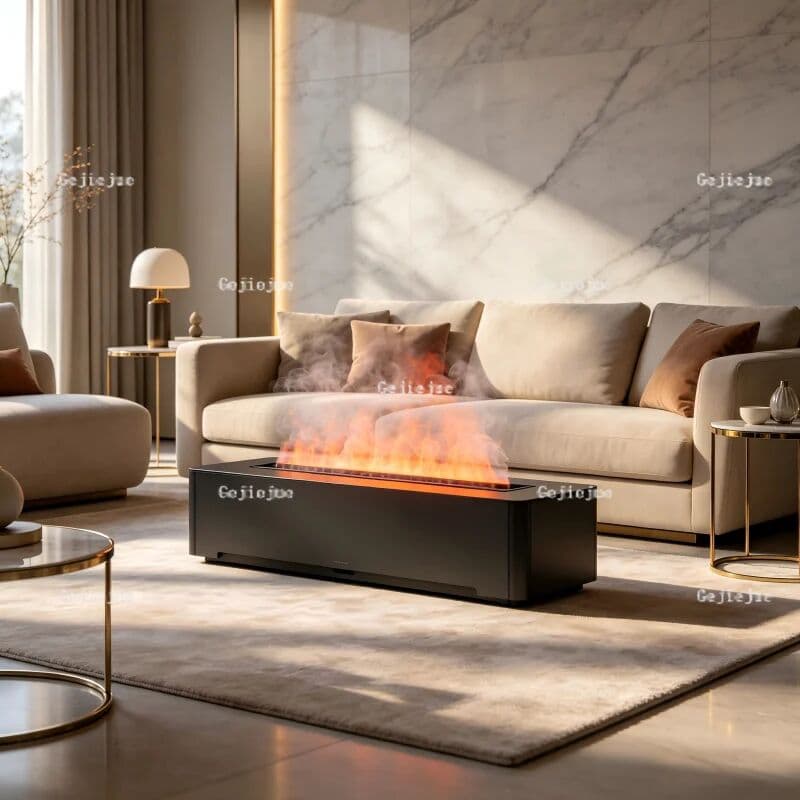 NONE Premium Electric Fireplace Water Vapor Technology Realistic Fire Simulation Fake Fireplaces Electric with Flame Home Decor