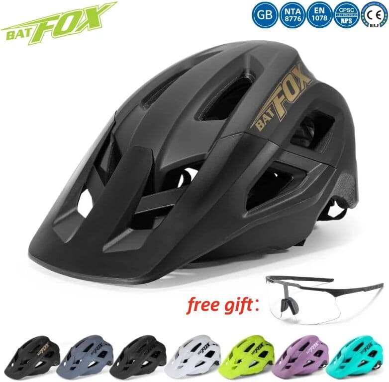 BATFOX 2026 Ultralight MTB Bicycle Helmet EPS PC Integrally Molded Cycling Safety Gear Men Women Adult Road Mountain Bike Helmet