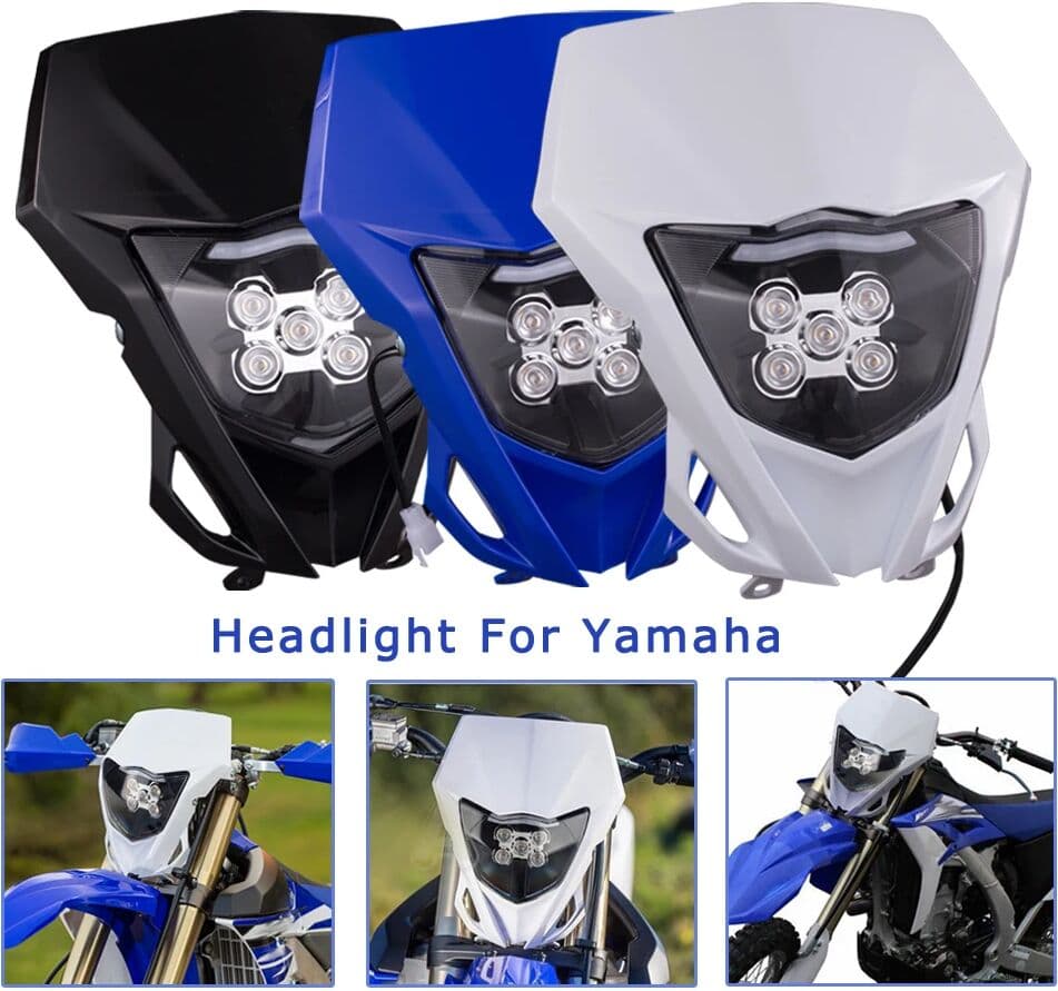 NONE LED Headlight Headlamp For Yamaha WR250F WR250R WR450F YZ250F YZ450F YZ TTR WR FX MX Enduro Dirt Bike Motorcycle Head Light Lamp
