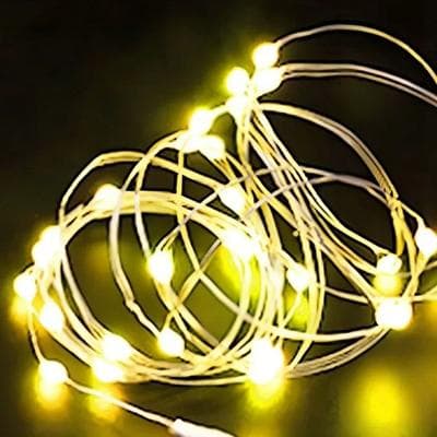 Uplift Picks Waterproof Copper Wire Fairy Lights For Effortless Celebrations And Cozy Decor yellow 1m