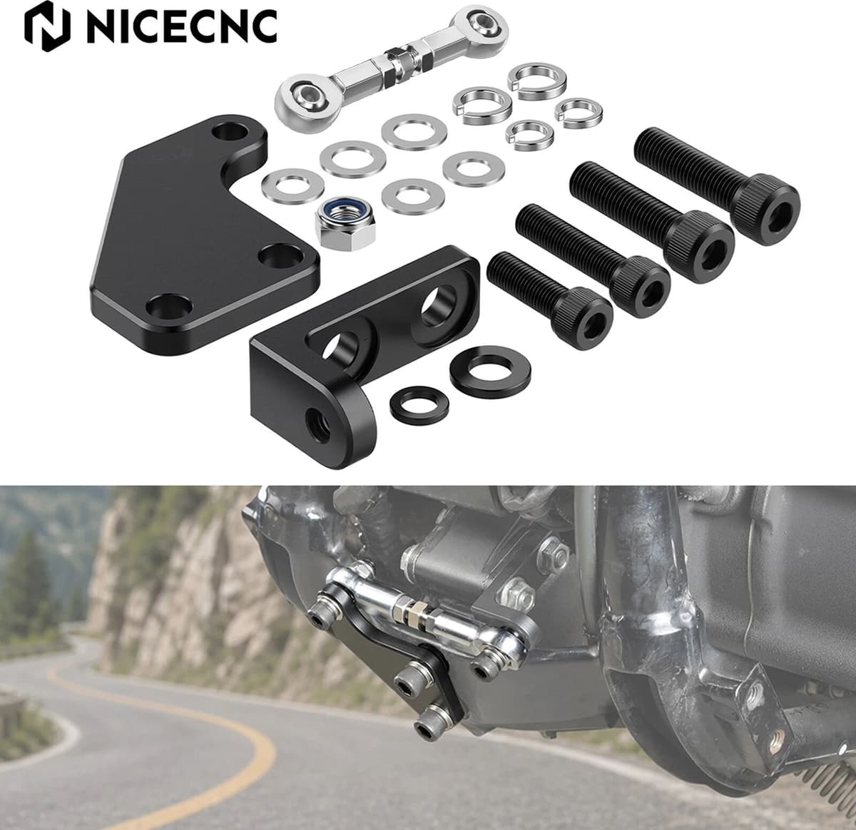 NICECNC 2006-2017 For Harley Dyna Street Bob FXDB FXDBP Low Rider FXDL Swingarm Stabilizer Link Mount Super Glide Switchback Wide Glide
