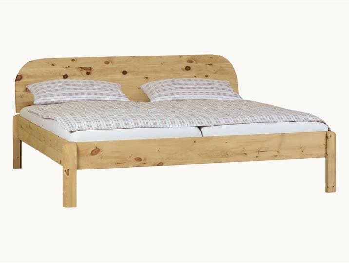 Massivholzbett Pino - 42 cm - 90x200 cm - geschweift - abgerundet