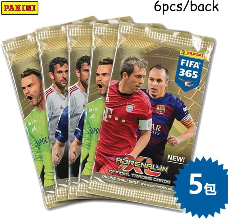 Panini Official FIFA 365 2016, 5-Pack Soccer Trading Cards, Vintage Collection