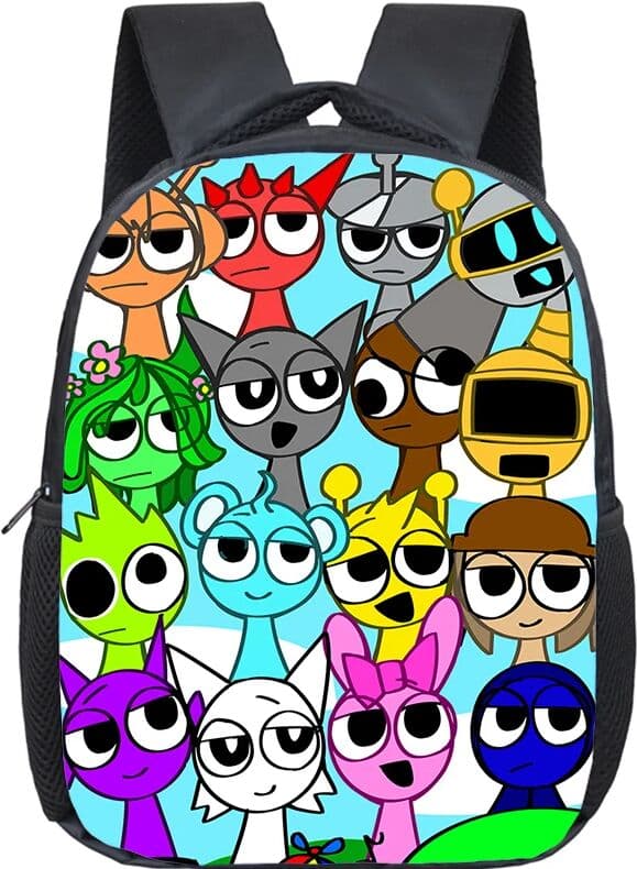 NONE Incredibox Sprunki Backpack Toddler Cartoon Kindergarten Bags Mochila Boys Girls Sprunki School Bag Kids Orthopedic Bookbag Gift