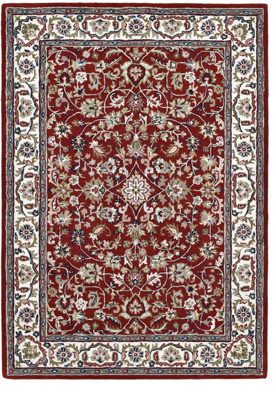 THEKO Alfombra de diseño oriental roja acolchado a mano 190x290 cm