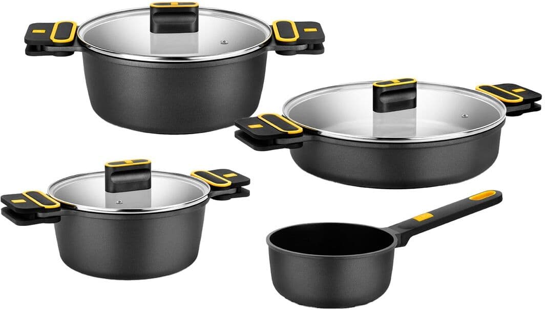 Bra Batería de cocina de 4 piezas Daily Pro . Negro