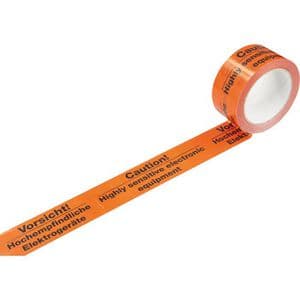 Supra Packband PVC, Vorsicht Hochempfindliche, Elektrogeräte, 50mm x 66m, leise abrollbar