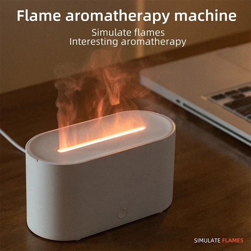 FGFW HY02 Flame Aromatherapy Humidifier with Anti-Dry Burn Feature Colorful Lights Silent Mist Moisturizing And Humidifying Function