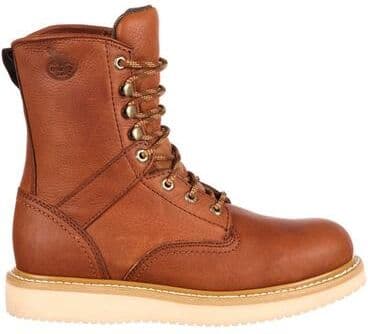 "Georgia Boot Wedge 8"" Soft Toe - Mens 12 Gold Boot Medium"
