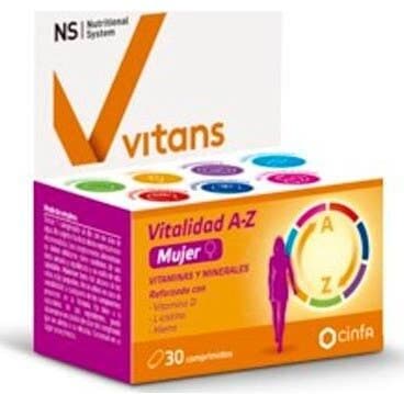 NS Nutritional System Nutritional System Vitans Vitalidad A-Z Mujer 30comp