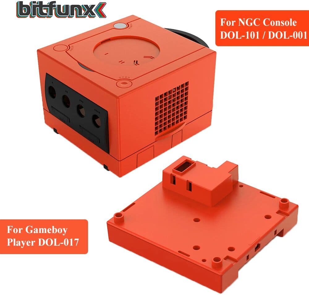 Bitfunx Warm Red NGC Ersatzschale Schutzhülle GC Game Box für Gamecube DOL001 und DOL-101 Spielekonsole