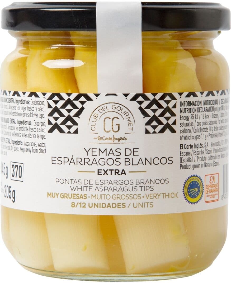 Club del Gourmet Yemas de espárragos blancos muy gruesos 8-12 piezas .