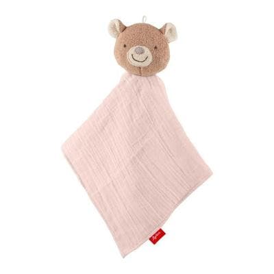 Sigikid 31262 - Baby Schnuffeltuch Bär, rosa, Baumwoll-Musselin, sigibaby