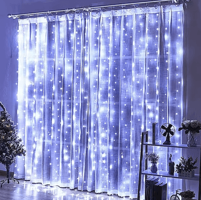 Inspire Curations 8 Mode Ramadan USB Curtain Fairy Lights white 6x3m 600leds