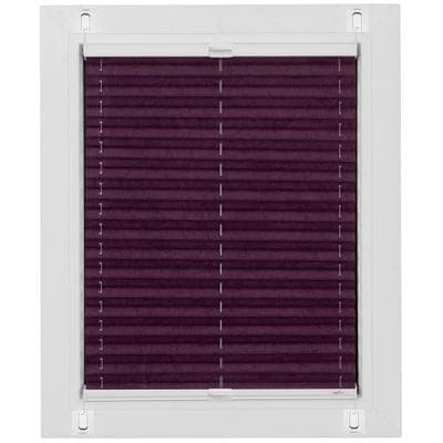 Plissee SUNLINES "Start-up Style Crush, ohne Bohren, blickdicht", lila (brombeere), B:47cm H:65cm, Obermaterial: 100% Polyester, Plissees, geklebt mit Gelenkklebeplatte