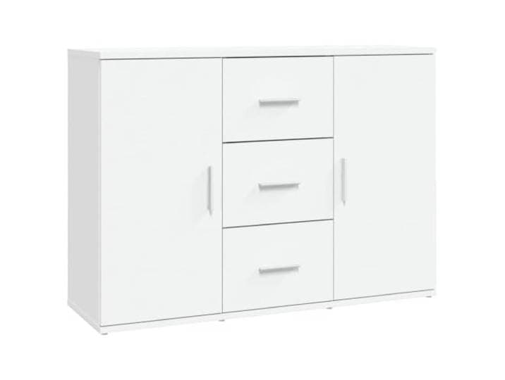 GHVBNMF Sideboard Weiß 91x29,5x65 cm Kommode mit Türen & Schubladen Kompakter Beistellschrank für Wohnzimmer und Schlafzimmer mit viel Stauraum, robuster Ablagefläche und Wandsicherung.
