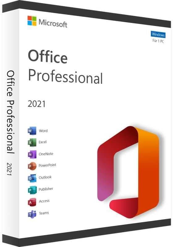 Microsoft Office 2021 Professional Plus -Windows - Lifetime Licence (online activation) 5 PCs