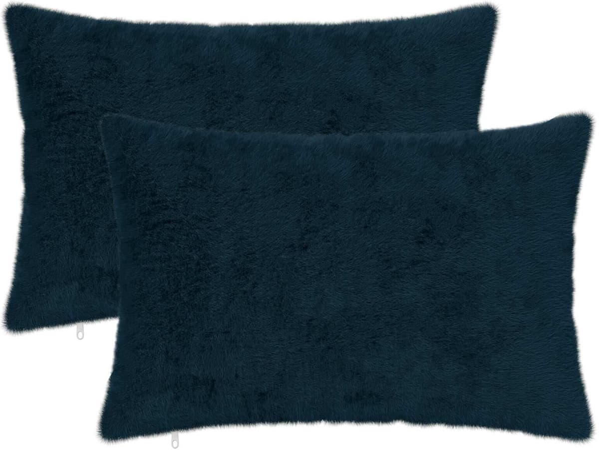 vidaXL Housse de coussin 2 pc HEERLEN Bleu marine 50 x 70 cm
