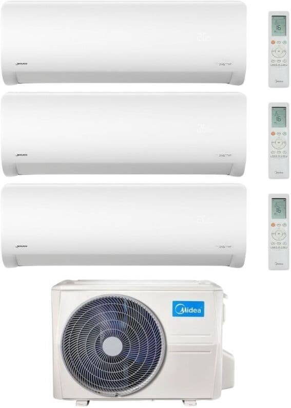 Midea Climatizzatore Trial Split serie Xtreme Pro 9+9+9 con M5OE-42HFN8-Q Inverter R 32 Wi-Fi Classe A++
