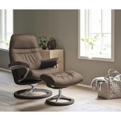 Relaxsessel STRESSLESS "Sunrise", braun (mole batick), B:79cm H:103cm T:73cm, Leder BATICK: BATICK ist ein leicht korrigiertes, durchgefärbtes und genarbtes Möbelleder, bei dem die meisten Unebenheiten und Spuren in der Regel entfernt wurden.;Leder...