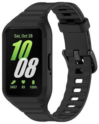 Everyday Crate Samsung Galaxy Fit 3 TPU Watch Band Soft Adjustable Replacement Strap Solid Color Wristband black