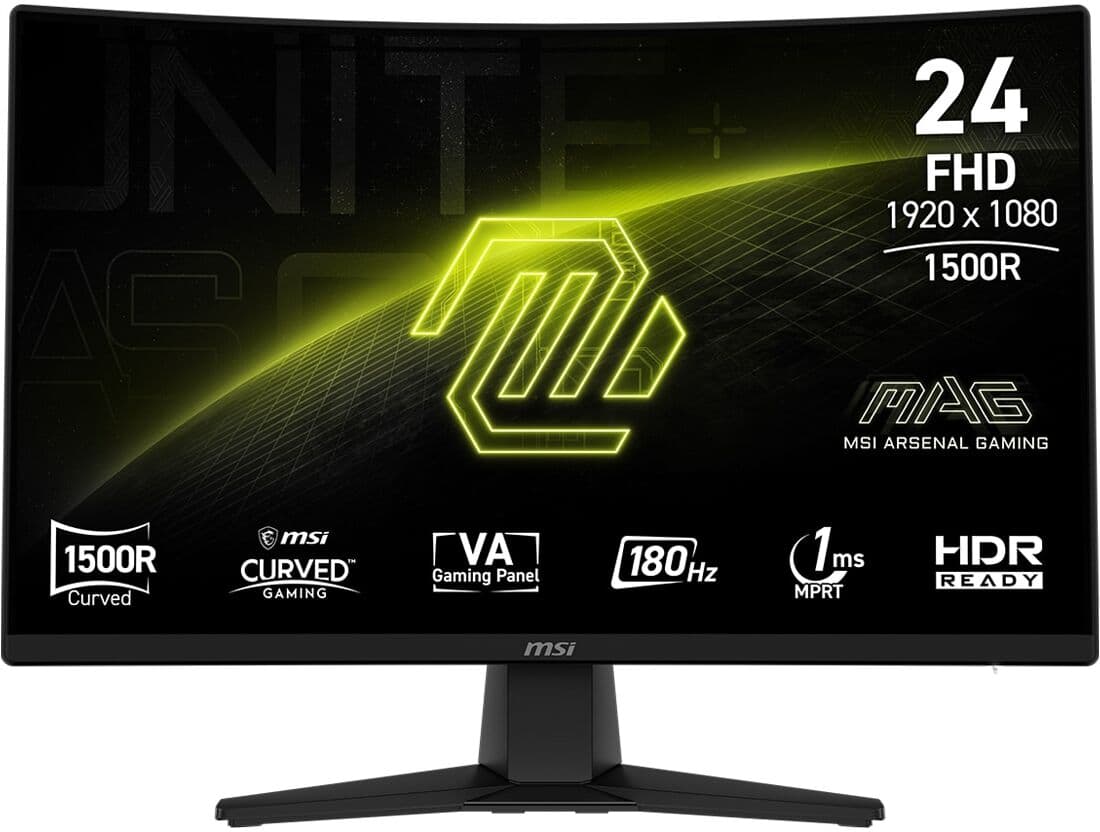 MSI Monitor PC Gaming curvo 60cm (23,6") MAG 242C, 180 Hz Full HD. Negro