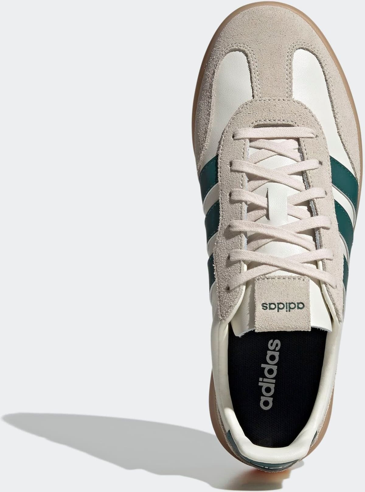 Sneaker ADIDAS SPORTSWEAR "BARREDA DECODE", Herren, Gr. 38, weiss (sanftes weiß, collegiate grün, wonder weiß), Leder, Schuhe Sneaker, inspiriert vom Design des adidas handball spezial sanftes weiß, collegiate grün, wonder weiß 38
