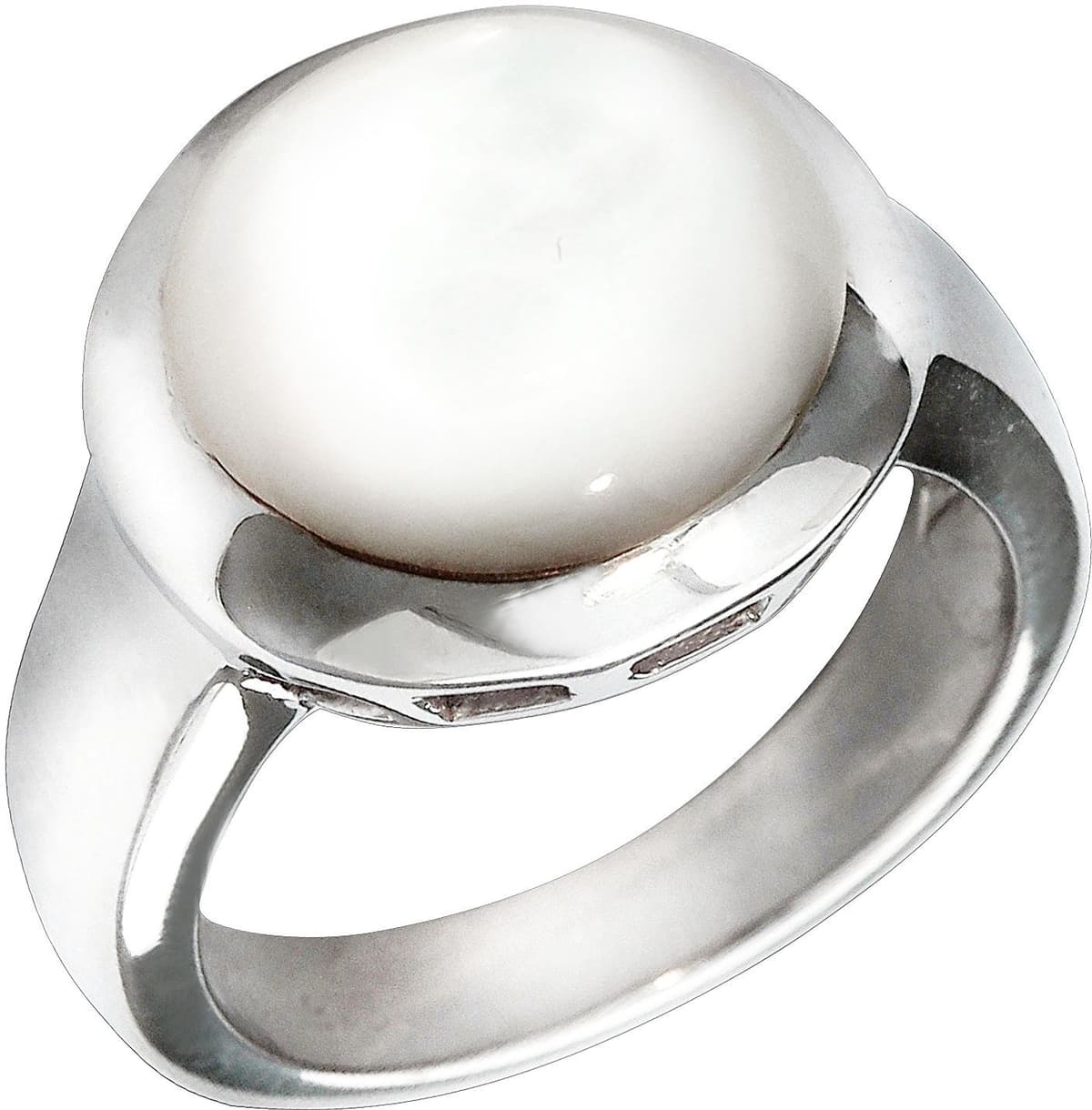 Fingerring VIVANCE "9258/- Sterling Silber rhodiniert Perlmutt" Gr. 62, weiß, Fingerringe, Damen, 062 (19,7), Silber 925 (Sterlingsilber), Fingerring