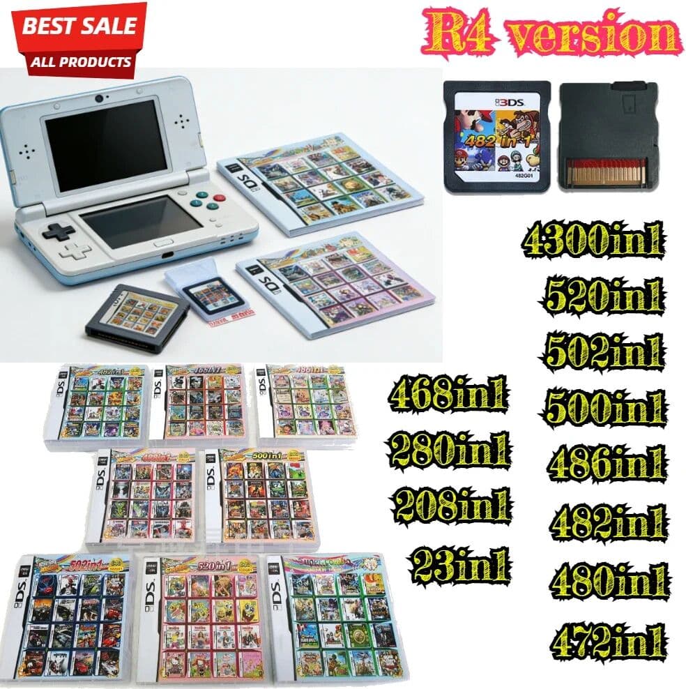 KAYOU 4300in1/208in1/280in1/472in1/520in1 MULTI CART Super Combo Video Games Cartridge Card Cart For DS NDS 3DS 3DSXL 2DS NDSL NDSI ﻿