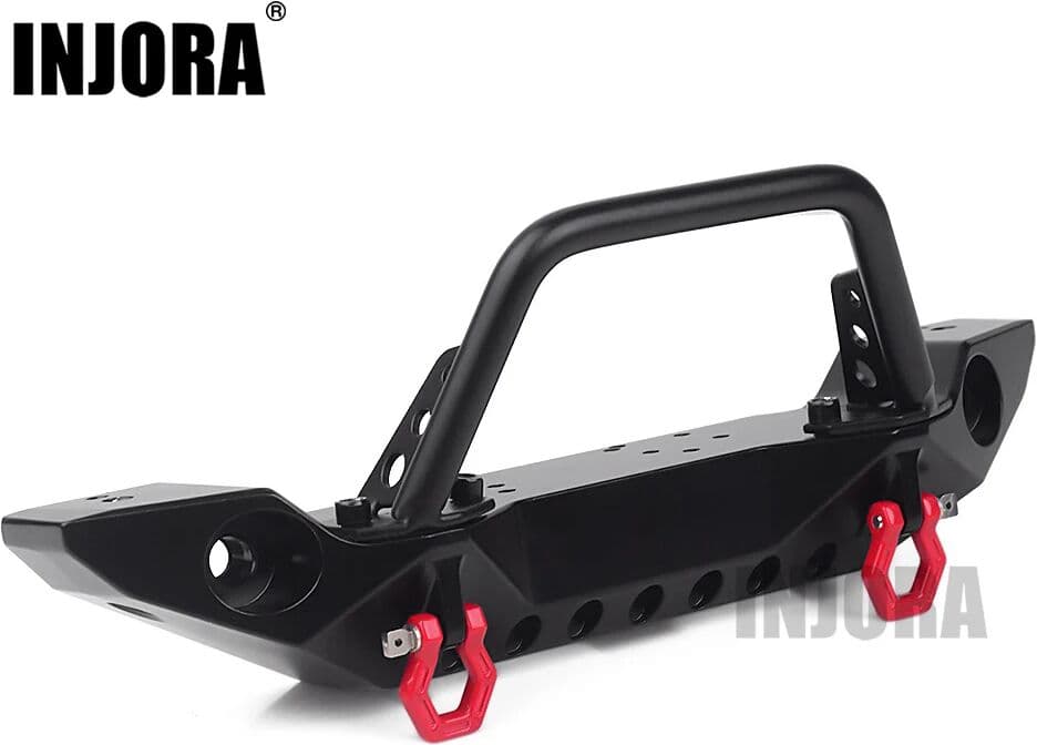 INJORA Metal Front Bumper with Led Lights for 1/10 RC Crawler Axial SCX10 90046 SCX10 III AXI03007 TRX-4