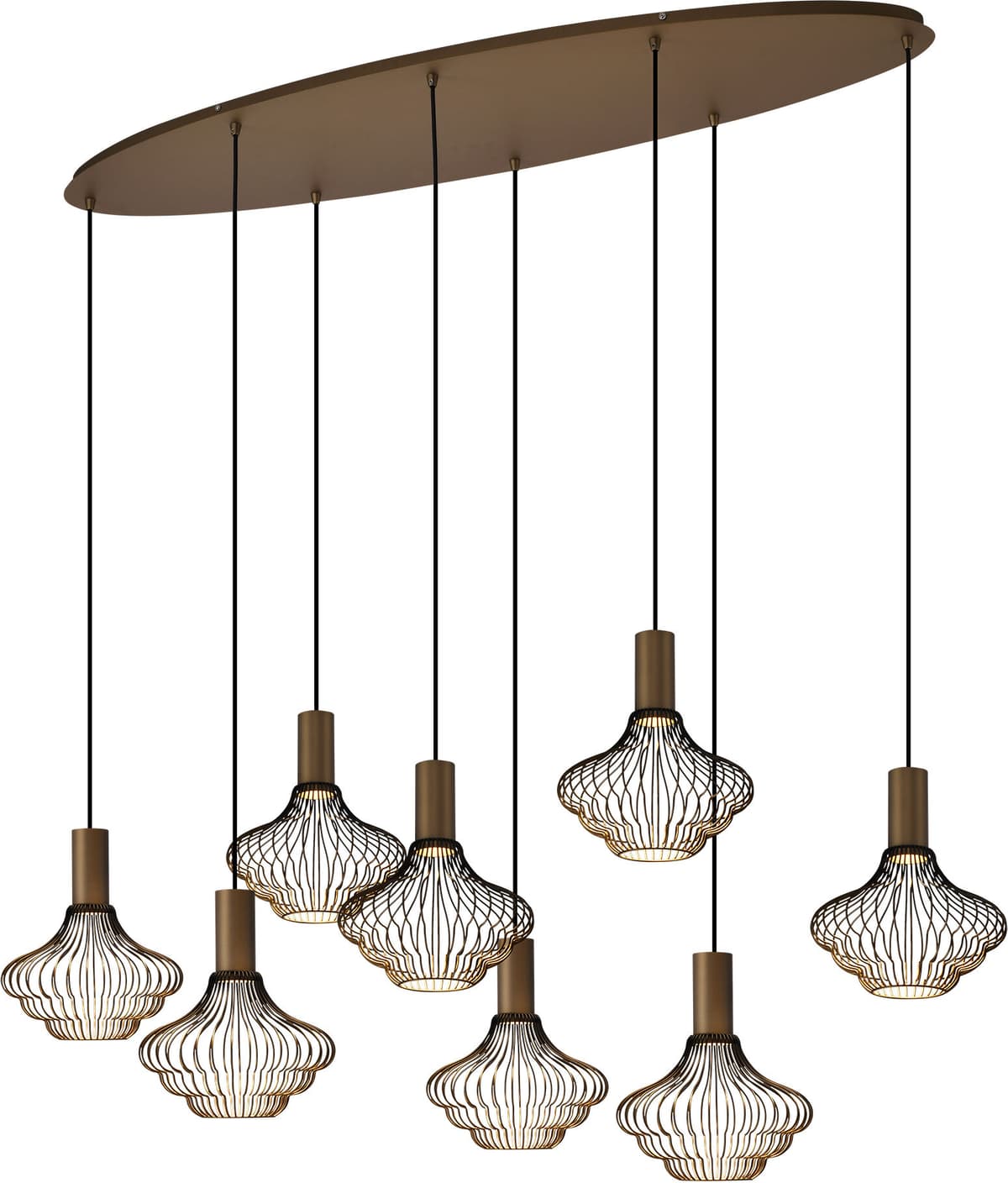 KS Verlichting Asli 8-lichts Hanglamp Zacht Brons