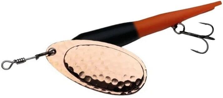 Karlk Flying C Spinner "Skjern Å"-24 Gr. (Blad#5)-Sort-Orange/kobber Blad