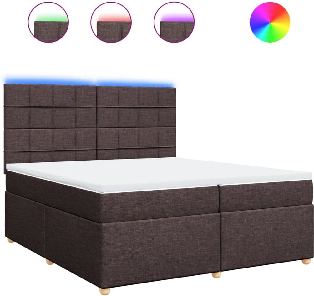 vidaXL Sommier à lattes de lit avec matelas Marron foncé 200x200 cm