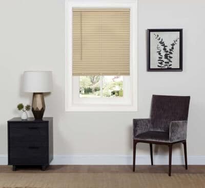 "Wide Width Cordless Gii Deluxe Sundown Room Darkening Mini Blind by Achim Home Décor in Latte (Size 33"" W 64"" L)"