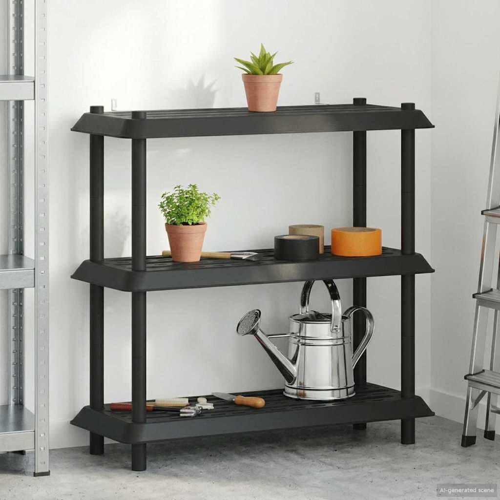 Rebrilliant 100 cm W Shelving Unit Anthracite 96cm H x 100cm W x 40cm D