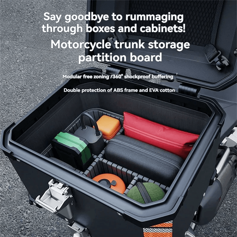 NONE Motorcycle Electric Moto Top Box Rear Trunk Luggage Storage Organization Partition 36L 45L Isolation Plate Suitcase Partition