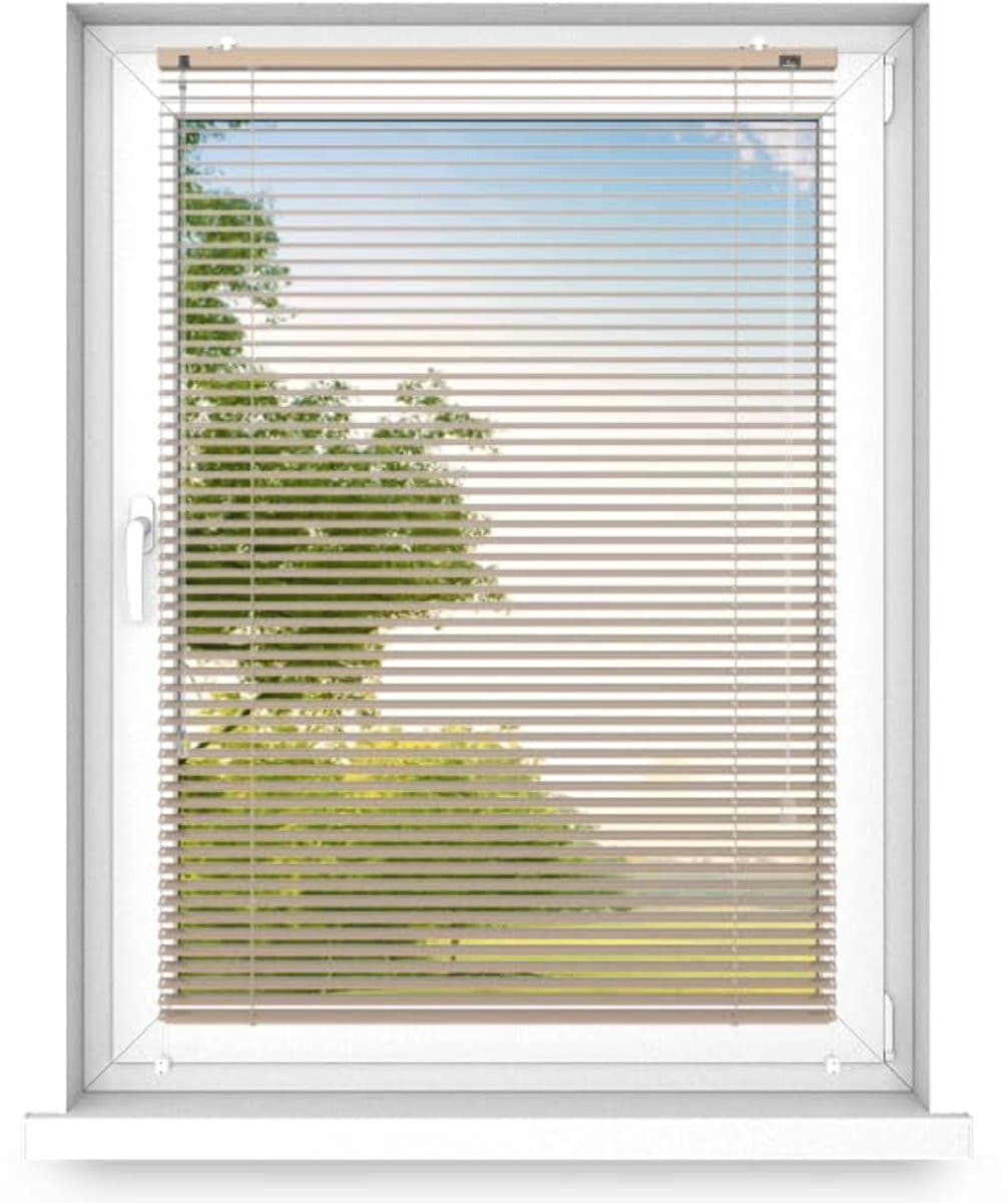 Time4blinds Binnenjaloezieën Zonder Boren - Aluminium - Zandbruin - Rechts - B: 100 cm, H: 190 cm