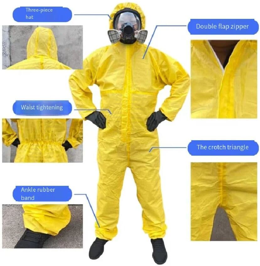 NONE Chemical Protective Suit Coverall Hazardous Chemicals Liquid Proof Sulfuric Acid And Alkali Resistant Work Protection Clothing