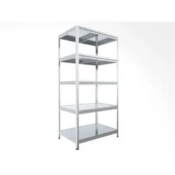 Abstellraumregal Biedrax 35 x 60 x 210 cm, Verzinkt, 5 Stahlböden, Fachlast 150 kg pro Fachboden