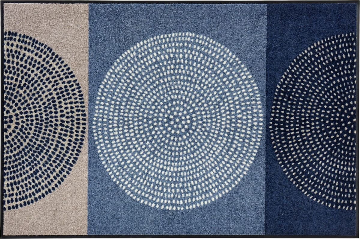 Fussmatte SALONLOEWE Gr. 7, blau (blau, beige), B:115cm H:7mm L:175cm, Kunstfaser, Polyamid, Teppiche, Fussmatte blau, beige B : 115cm 1 Stk., 7mm, L: 175cm