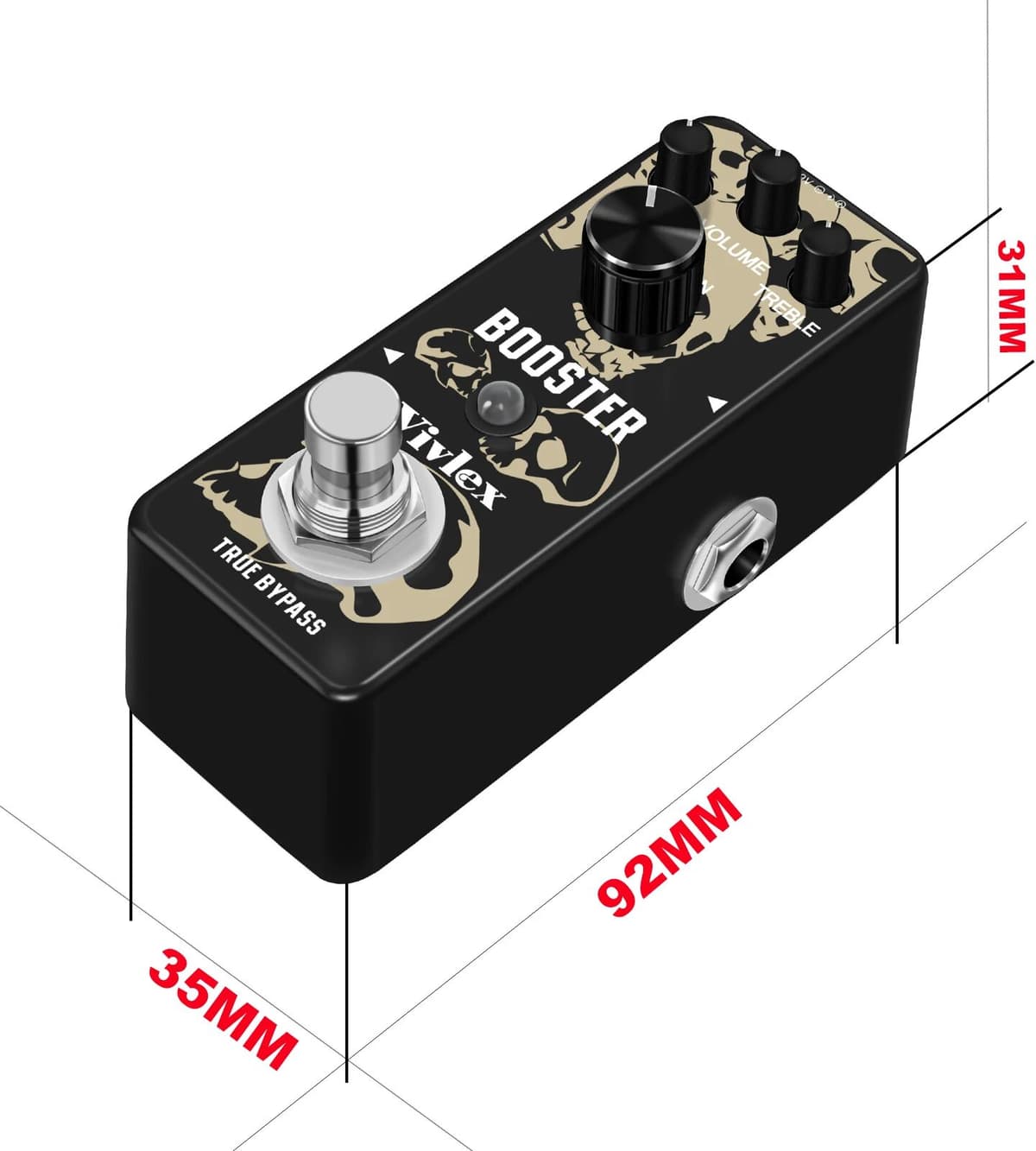 LOWIN Vivlex NEW Mini Booster Guitar Effect Pedal True Gain Booster Clean Boost Pedal for Electric GuitarBass Pedals True Bypass