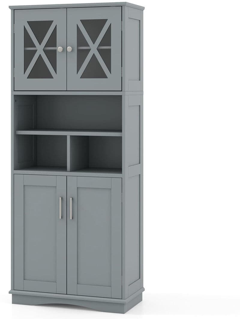 Brambly Cottage Bathroom Cabinet Grey 145cm H X 60cm W X 30cm D