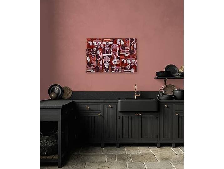 A.S. Création Canvasdoek band abstracte muziek - kunstdruk rood roze - 90x60 cm liggend - moderne muurdecoratie voor slaapkamer, woonkamer keuken - afbeelding op spieraam
