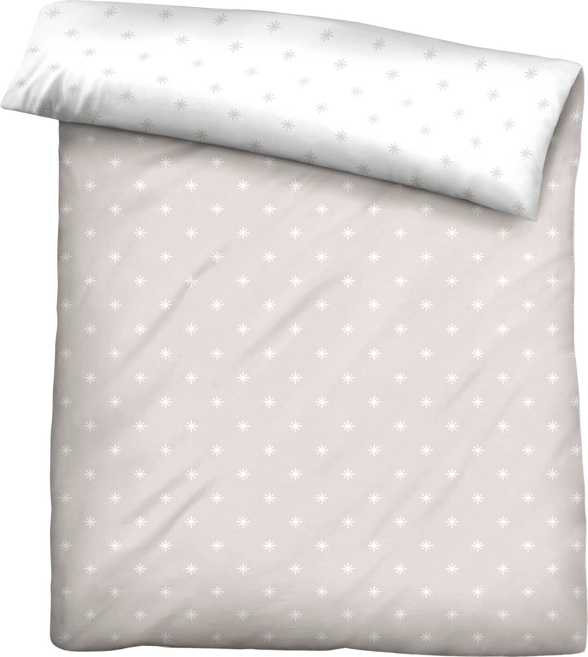 Wendebettbezug BIBERNA "Mix & Match in Größe 135x200 oder 155x220 cm", beige (beige, sterne), B:155cm L:200cm, Mako-Satin, Obermaterial: 100% Baumwolle, Bettbezüge, Bettbezug aus Baumwolle, gemusterte Bettwäsche mit Wendeoptik