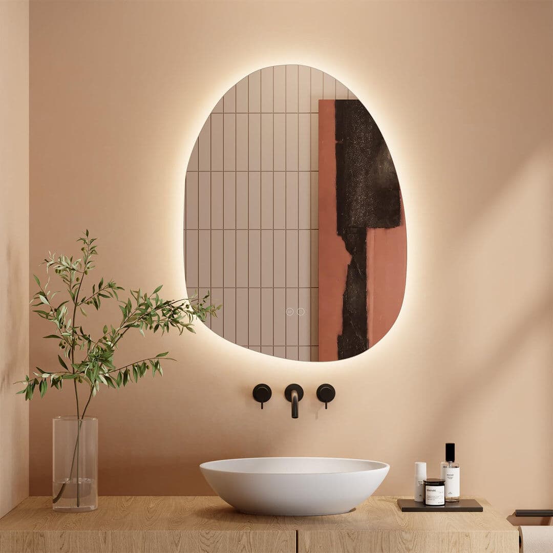 17 Stories Oval Makeup / Shaving Mirror 70cm H X 53cm W X 3.5cm D