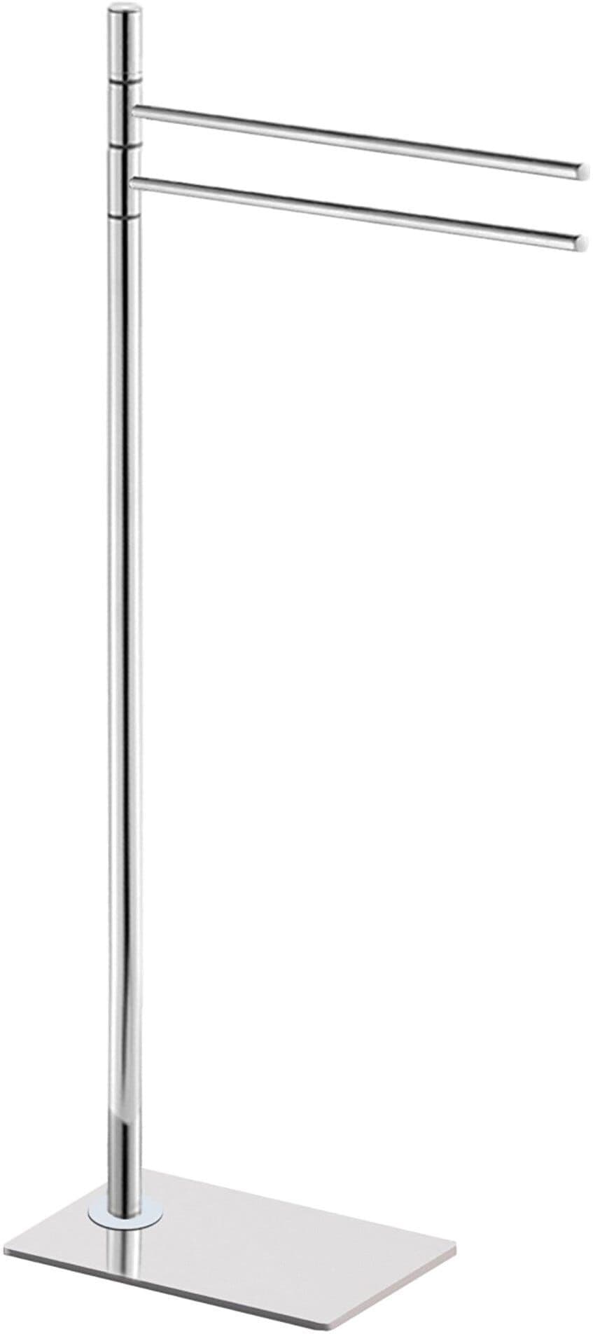 Bluehome PIANTANA PORTA SALVIETTE KATE BASE RETTANGOLARE H 82 cm 2 BRACCI IN ACCIAIO CROMATO