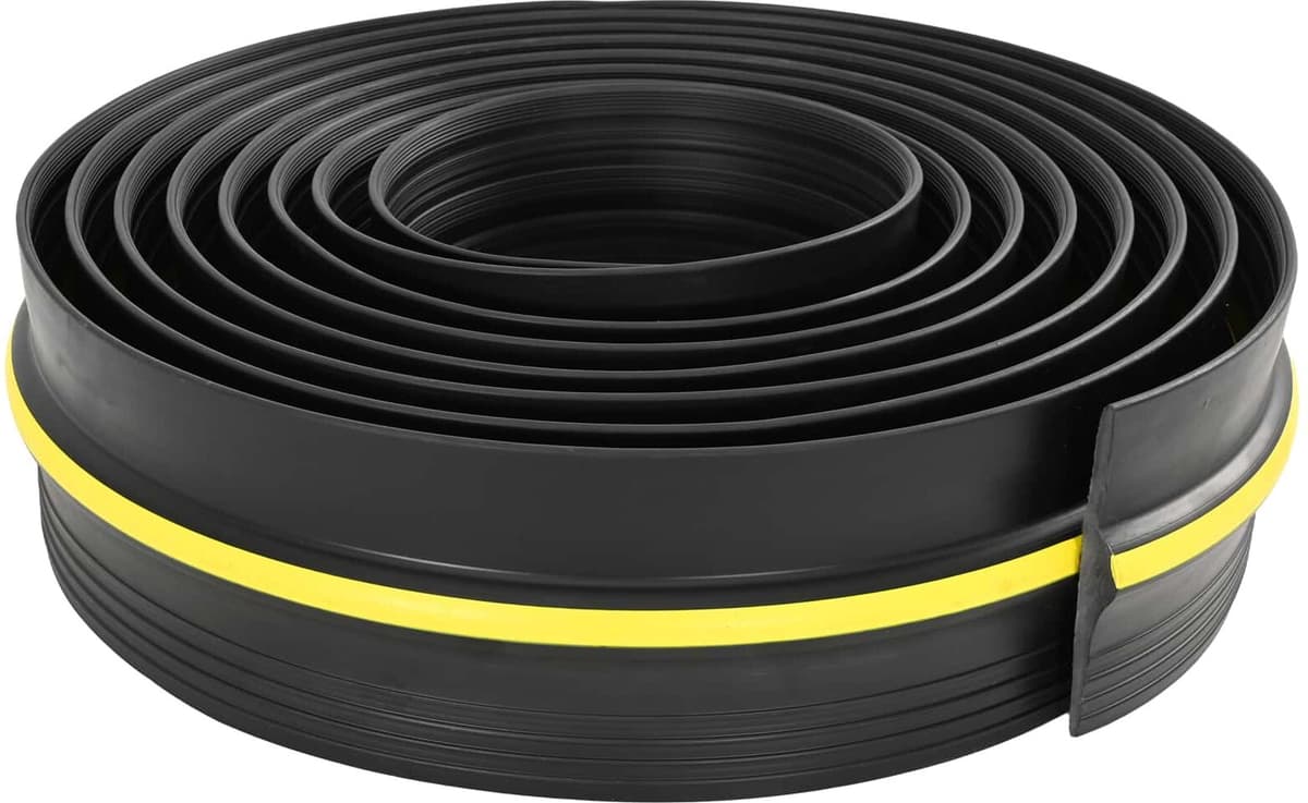 vidaXL Joint de sol de garage Noir et Jaune 12 x 90 mm 2,5 m PVC